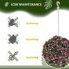 Set of 2 Decorative Artificial Plants, UV-protected Artificial Plant Topiary Rose Balls, Fake Plants for Home Indoor outdoor Decor, 28cm, Purple