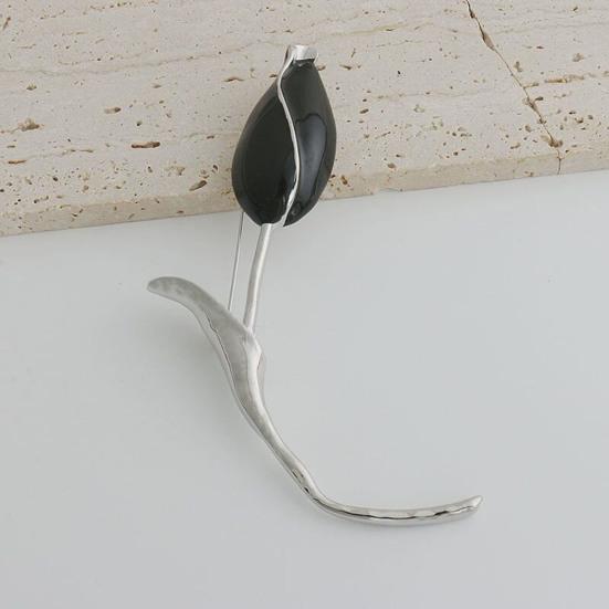 Tulip Flower Brooch Metal Alloy Brooch Versatile Jacket Dress Scarf Hat Handbag Pin Lightweight Elegant Accessories Gifts