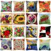 Kit per uncinetto Smyrnian Flower Mats Cushion Pillow Diy Serie Semplice Ricamo su Cuscino Tappeto Latch Hook Lavoro a Maglia Bottoni Pacchetti