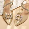 1 Pieza Decoraciones Brillantes para Zapatos Clip Hebilla de Zapato para Mujer Accesorios Tacón Alto Cuadrado Zapatos Desmontables D