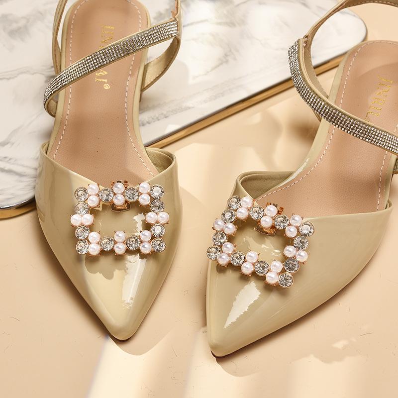 1 Pieza Decoraciones Brillantes para Zapatos Clip Hebilla de Zapato para Mujer Accesorios Tacón Alto Cuadrado Zapatos Desmontables D