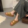 Thick Bottom with Skirt, Cool Slippers for Women's Summer Wear 2025 New Fashion Birkenstock Super Fire, Stepping On Shit, Beach One-word Drag