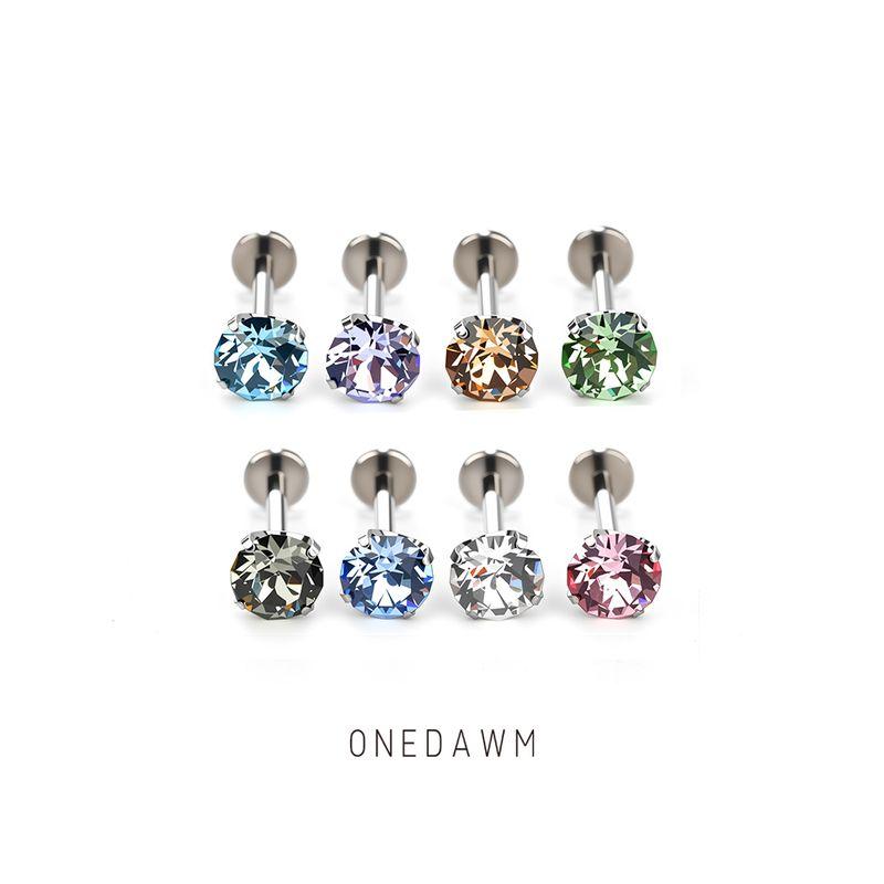 

F136 Medical Titanium Alloy Flash Shijia Huazi Rhinestone Ear Studs Anti-Allergy Sleep No Need to Take off Cochlear Ear Bone Stud Labret [Must See] Thread 1.0 is 5/6/7/8/10mm thick