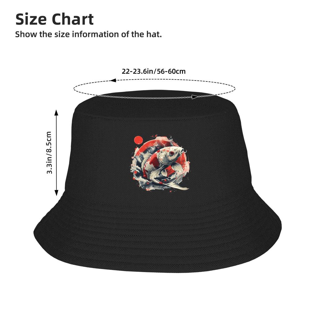 Koi Rising Bucket Hat Panama Bob Hats Outdoor Hip Hop Autumn For Summer Beach Fishing Unisex Fisherman Caps