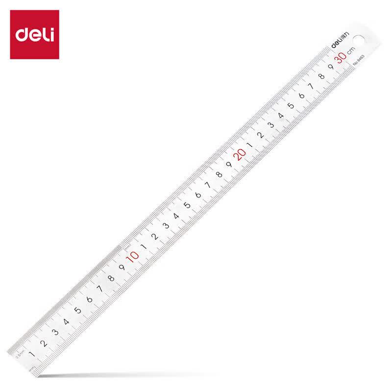 Deli 30cm Stainless Steel Straight Ruler (4-Pack)