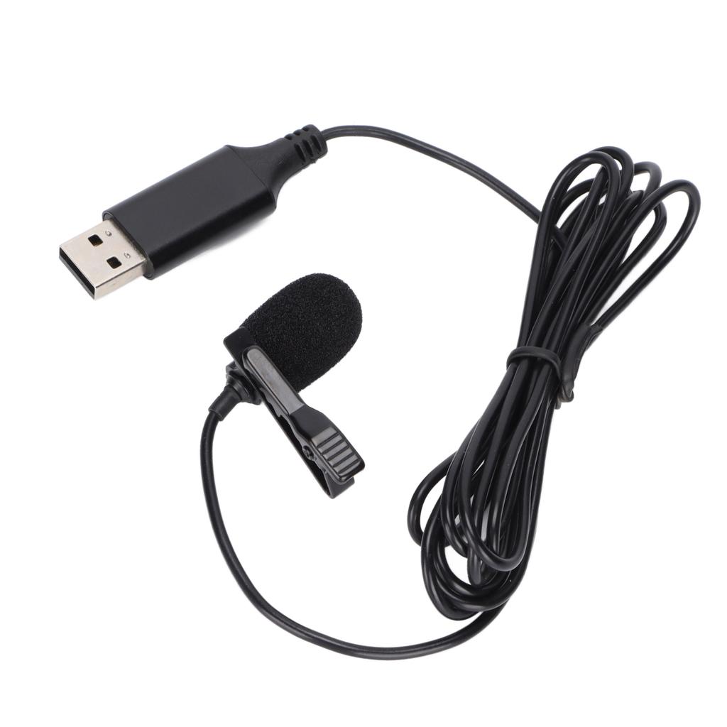Lapel Microphone Portable Clip On Wired Mini Lapel Microphone with USB Interface for Mobile Phones Cameras