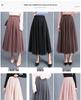 Elegant A-Line Pleated High Waist Mesh Skirt - Autumn Collection for Women