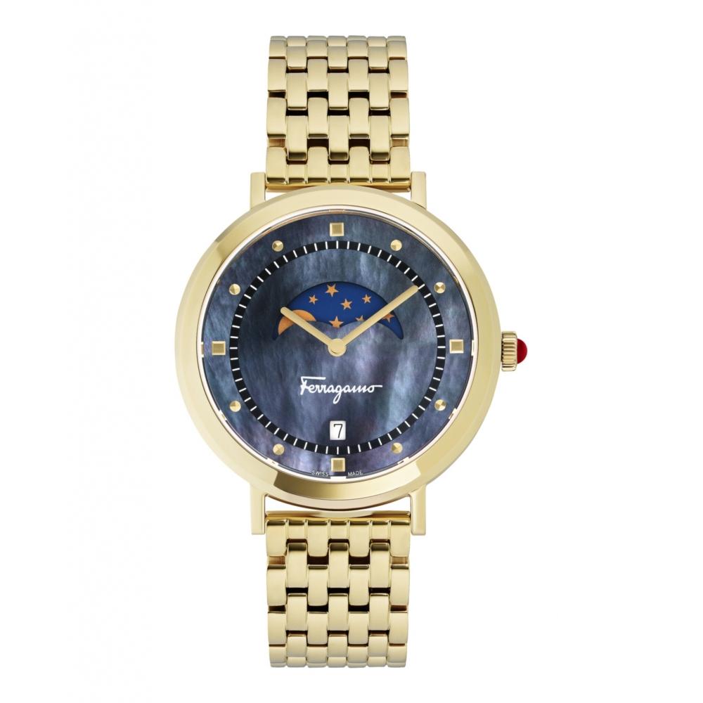 

Salvatore Ferragamo Logomania Moon Watch gold gold black