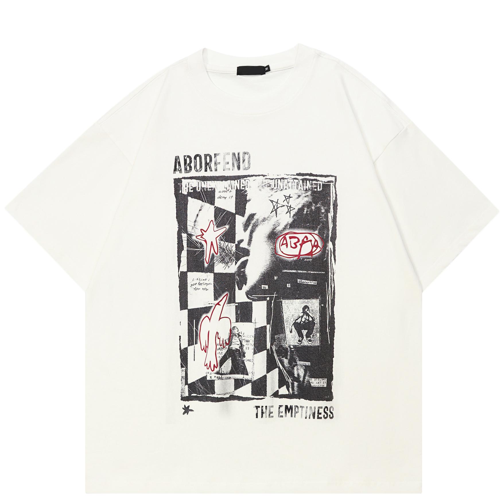 

Футболка с принтом Harajuku в уличном стиле, хлопковая футболка, унисекс, свободная, для пар, с короткими рукавами XXL белый