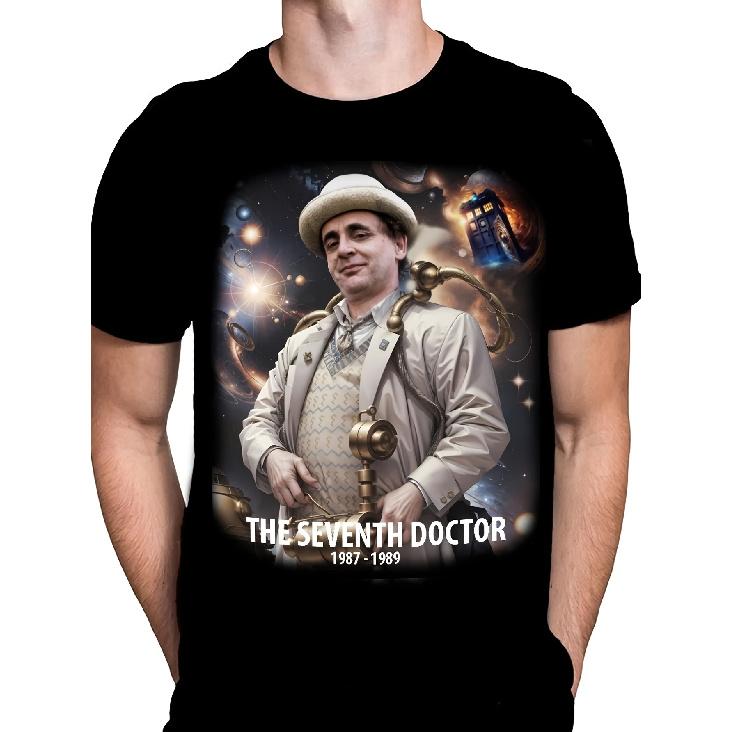 Funny T Shirts for Crew Neck Men Short-Sleeve Compression The Seventh Doctor Dr Who T-Shirt S-5Xl 80S Retro Sci-Fi Tv Show Iconic Costume Tee S