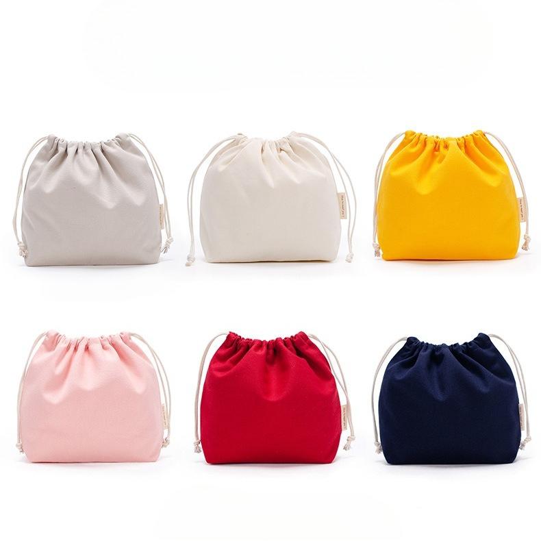 1PCS Color Drawstring Pouches Portable Gift Blank Bags For DIY Cotton Hemp Bags Jewelry Display Packaging Storage