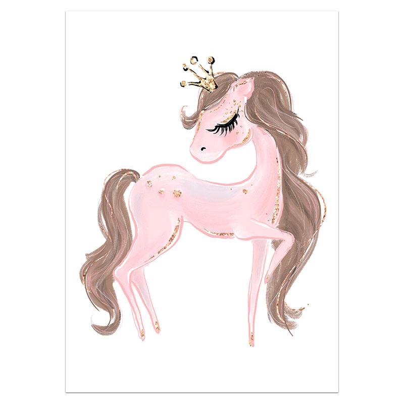 Nordic Ballet Princess Nursery Poster Unicorn Wall Art Canvas Painting Swan Wall Pictures For Children Room Kid Cuadros Decor