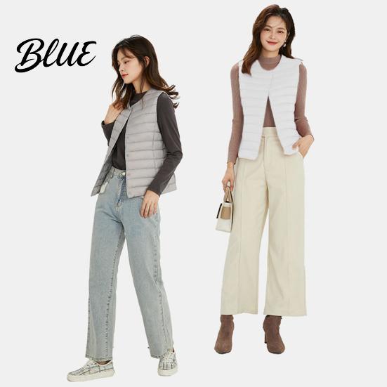 White Goose Down Coat Single-breasted Women Jacket Fall Winter Insulated Vest Sleeveless Padded Round Lightweight