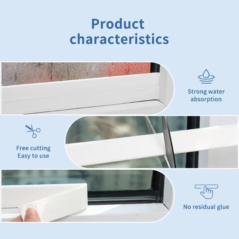 1pc Thickened Felt Water Absorbing Sticker Self Adhesive Window Glass Anti Condensation Water Absorption Winter Window