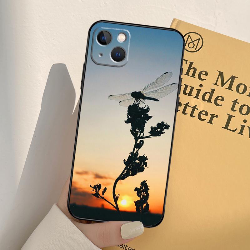 Luxury Dragonfly Phone Case For iPhone 17 16 14 13 12 11 15 Pro Max Mini XR 16e 15 16 Plus 17 Air Full Cover