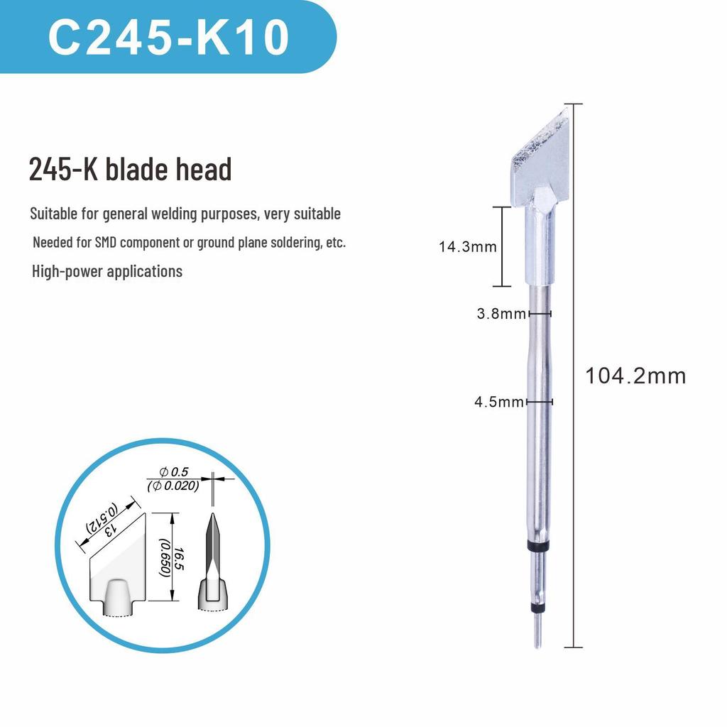 High-Quality Pure Copper C245K Soldering Iron Tip with Integrated Heating Element