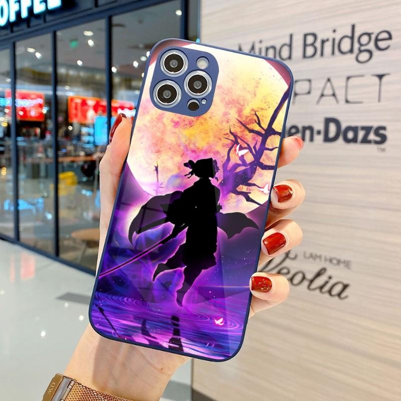 Carcasă de telefon drăguță Kochou Shinobu pentru iPhone 14 13 12 11 Pro Max X XR XS 8 7 Plus, din sticlă lichidă, colorată