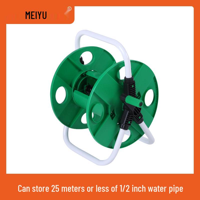 Medium Portable 45m Water Hose Reel & Storage Rack for Garden Landscaping.