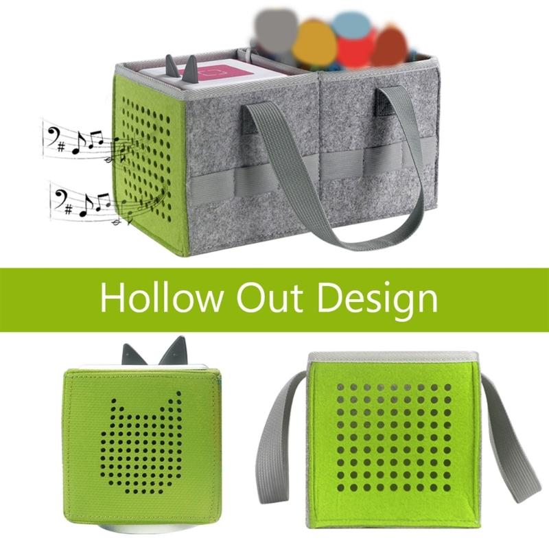 Foldable Carrying Box For Tonies Toniebox Starter Set Dust-proof Outdoor Travel Felt Cloth Case Storage Bag Speaker
