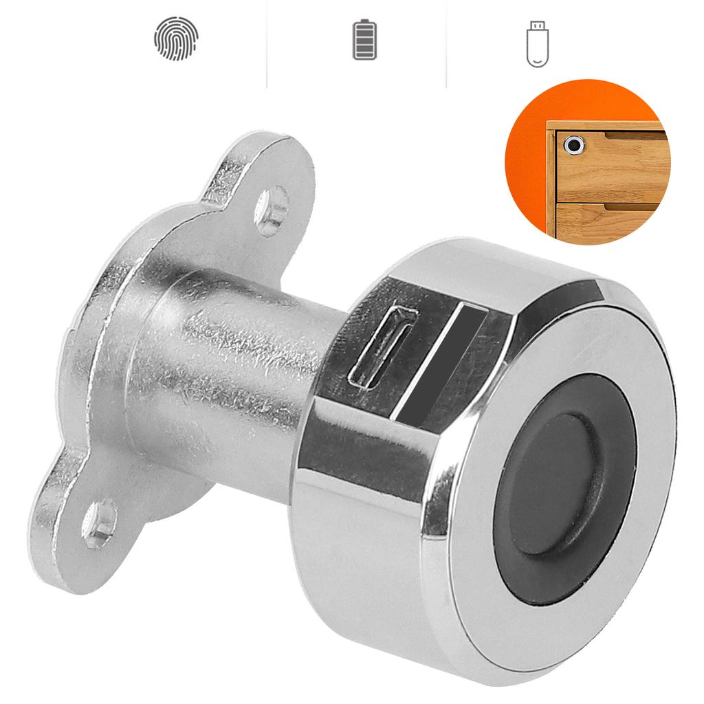 Keyless Mini Fingerprint Cabinet Lock USB Rechargeable Electric Cabinet Drawer Lock
