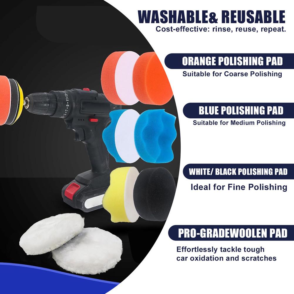 133 PCS 3 Inch Sanding Disc Drill Polishing Kit,60-10000 Grits Sandpaper Buffing Pads with Hook and Loop Sanding Discs