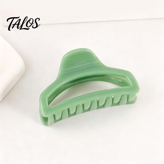 Polished Edge Hair Clip Back Head Claw, Hollow Design Shark with Anti-slip Transparent Teeth, Lightweight Acrylic Shower Claw for Long Thick