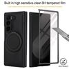 For Samsung Galaxy Z Fold 7/6/5/4/3 Case with Magnetic Ring Holder, 360° Rotatable Ring Stand, Built-in Screen Protector Cover