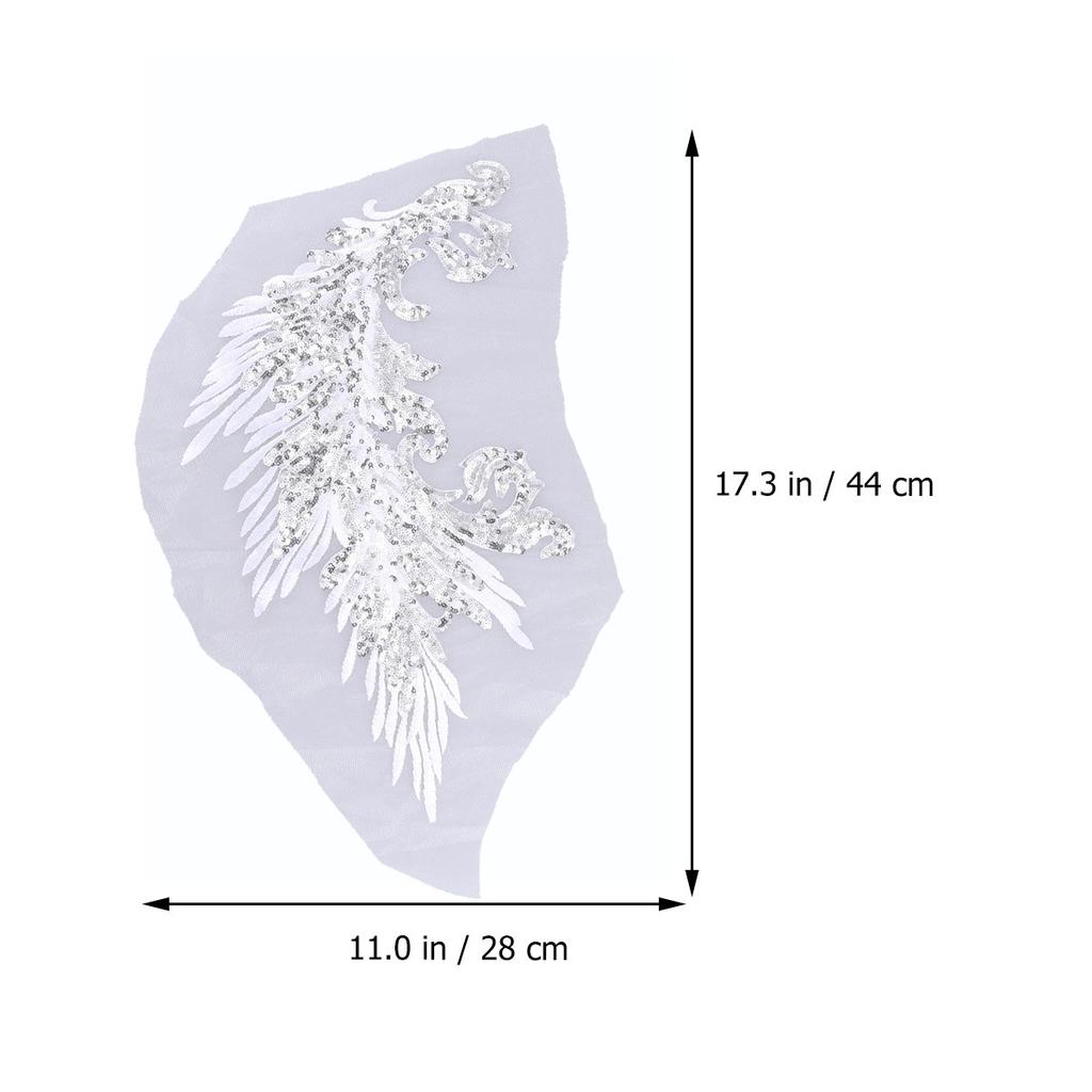 2Pcs Elegant Inspired Patch Sequins Embroidery Design for Fashion Apparel Retro Accessories Sewing DIY Projects Left