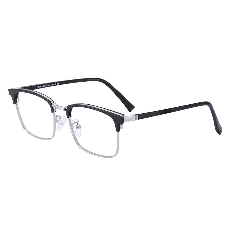 Pulais Men s Half-Frame Browline Prescription Glasses