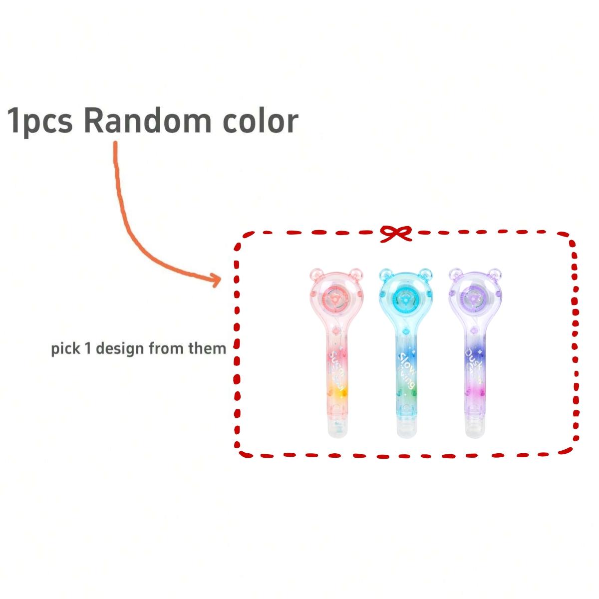 

1pcs/3pcs Soul Color Pen Type Glue Tape Transparent Gradient Colors Mini Portable Sized Adhesive Tools for DIY