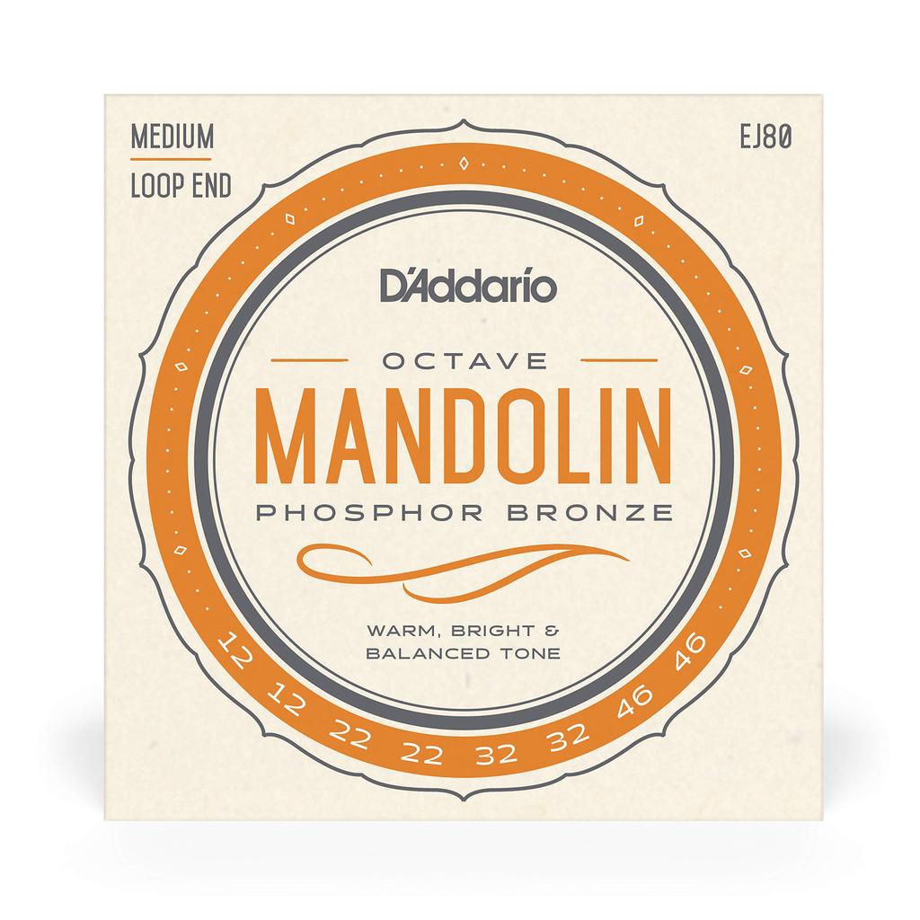 Mandolino Ottava Phosphor EJ80 Corde D'Addario, Bronzo, Medio, .012-.046