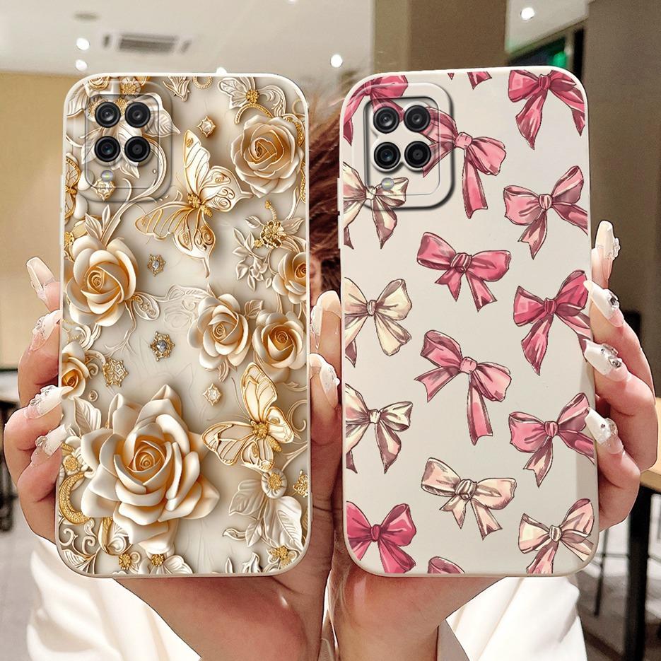 For Samsung Galaxy A12 Case SM-A125F Cute Happy Rabbit Cartoon Cover Soft TPU Phone Cases For Samsung A12 M 12 Galaxy M12 Fundas