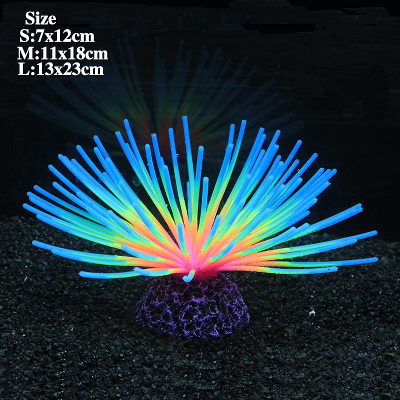 Umělá silikonová koule mořského ježka Fluorescenční efekt Dekorace Akvárium Podmořský svět Akvarijní krajinná ozdoba