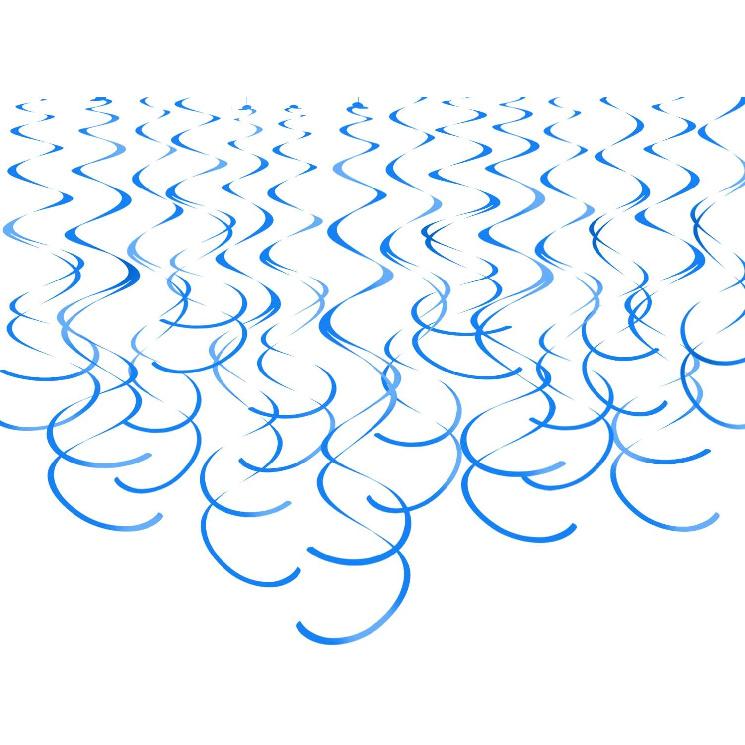 Gold Hanging Swirl Decorations Plastic Streamers Foil Swirls Ceiling Decorations Wedding Baby Shower Birthday Party Decorations, Pack of 30