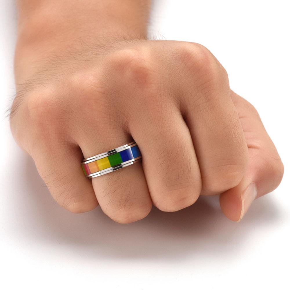 Bague Arc-en-Ciel Rotative à Colle Drip Mode 2025, Convient aux Bijoux Cadeaux pour Hommes et Femmes
