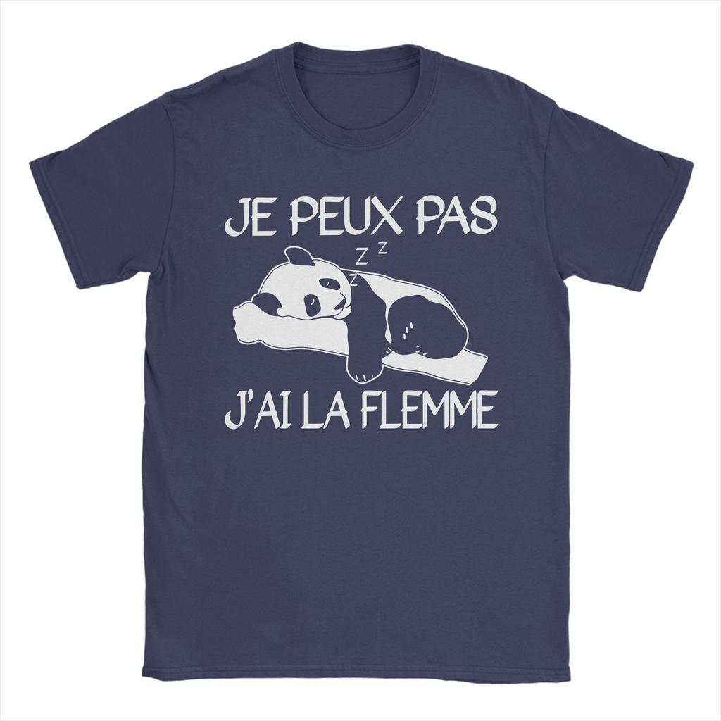 Je Peux Pas J'ai La Flemme Cotton T-Shirt For Man Beach  Vintage T Shirts Comfortable Novelty Tees Oversize Printed Clothes