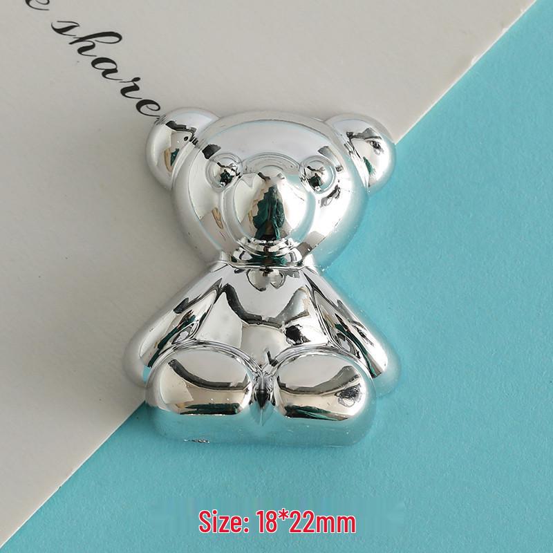 Popular Gold & Silver Bear Resin Accessories for DIY: Phone Cases, Hair Clips, Pendants, and Fridge Magnets