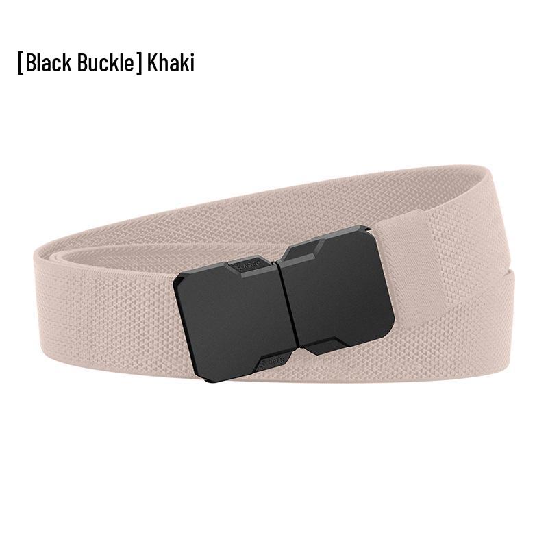 New Men's Breathable Elastic Woven Belt with Alloy Buckle