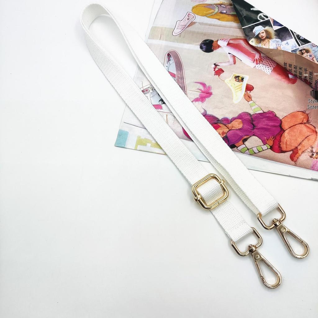 Adjustable 2cm Cotton Shoulder Strap - Solid Color Woven Replacement for Crossbody Bags