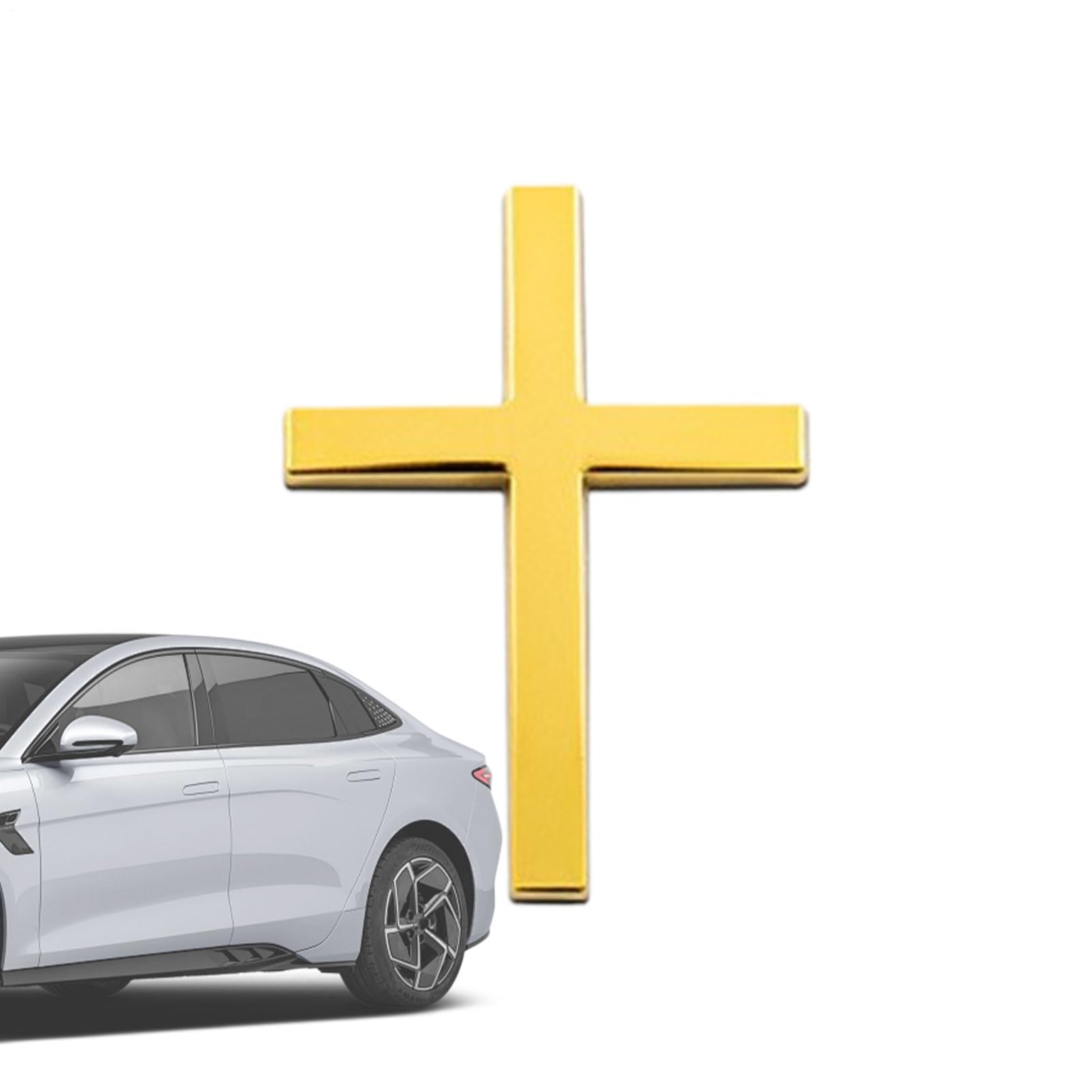 Metal 3D Cross Car Decal, Metal Jesus Christ Cross Badge See description золотой