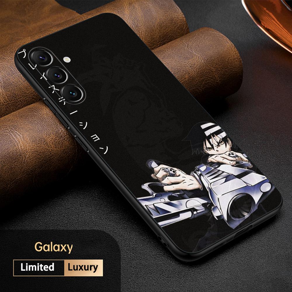 Soul Eater coole Anime-Mann Handyhülle für Samsung Galaxy S25 S24 S23 S22 S21 S20 Plus Ultra Note20 Weich Schwarz