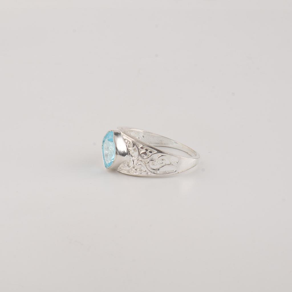 Sky Blue Topaz Silver Elegant Ring 925 Sterling Silver Topaz Jewelry For Women CZR-24-7