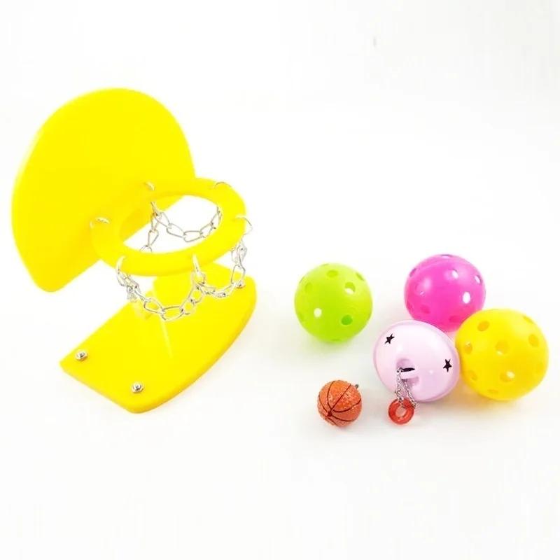 Parrot Intelligence Training Toy Pet Bird Toy Mini Basket Bird Shooting Pet Basketball Stand