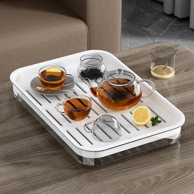 Rectangular Double-layer Plastic Tea Tray