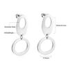 Geometric Stud Earrings Round Triangle Fringed Earrings Stainless Steel Plated 18K Gold Earrings