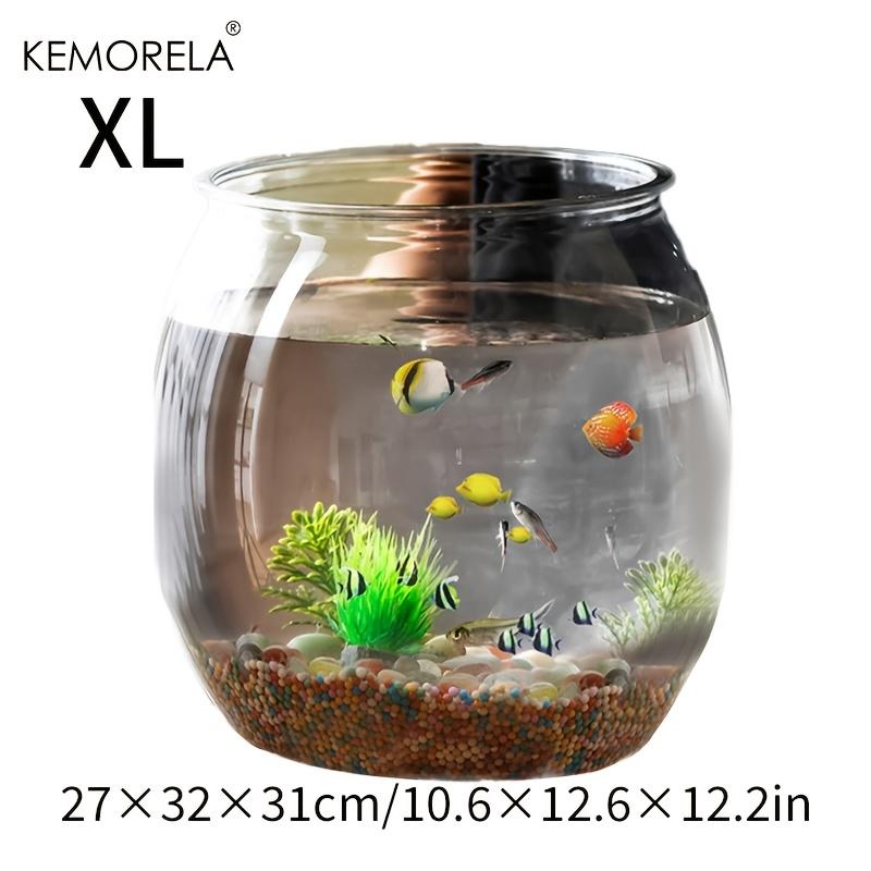 

Round Fish Bowl Pet Tank Shatter-Proof High Light Transmittance Decorative Aquarium for Desktops Safe for Home