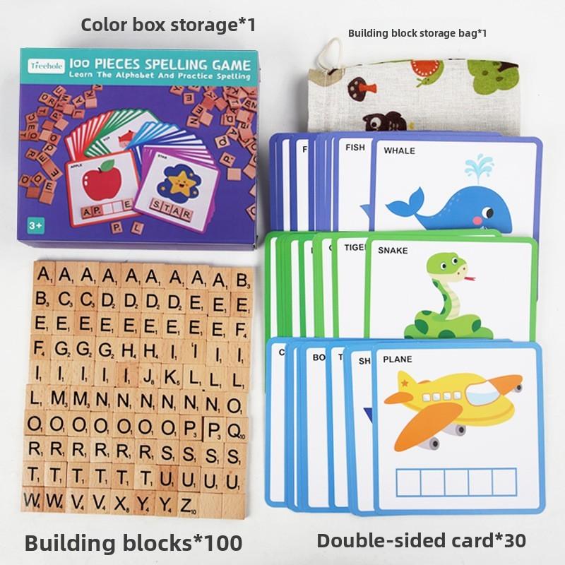 Wooden Alphabet Puzzle Toy For Kids Educational Learning Word Matching Kit
