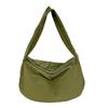 Japanese Minimalist Women's Large Capacity Shoulder Dumpling Bag - Solid Color Crossbody