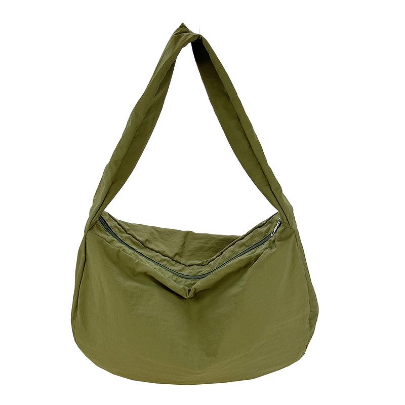 Japanese Minimalist Women's Large Capacity Shoulder Dumpling Bag - Solid Color Crossbody