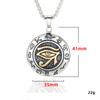 Stal nierdzewna Wisiorek z Okiem Horusa Naszyjnik Vintage Egipski Amulet Runa Biżuteria Męska Prezent Akcesorium Faraona